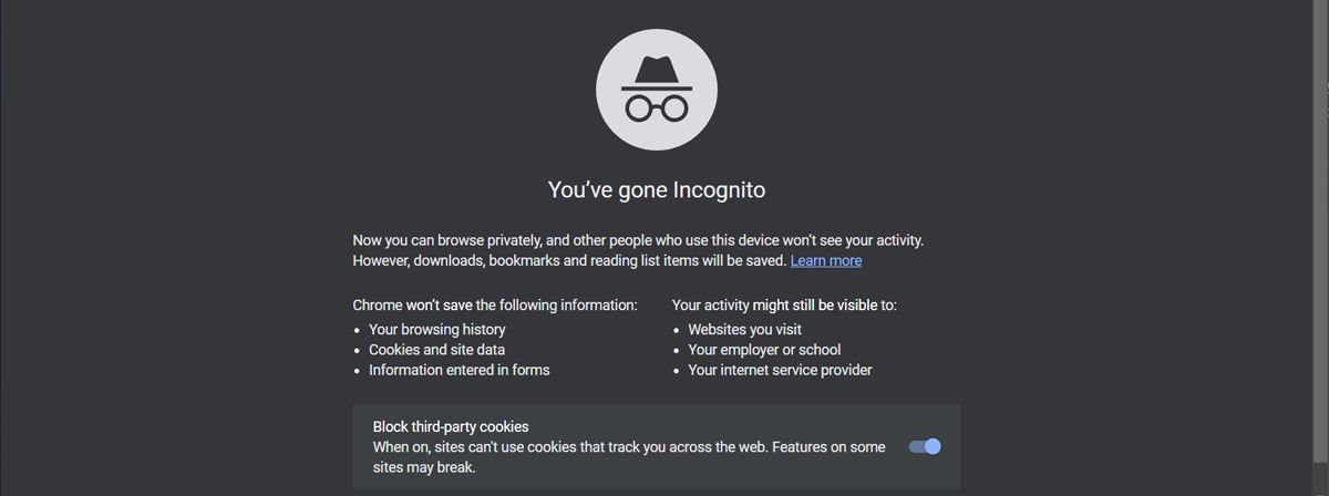 Browse incognito on other computer