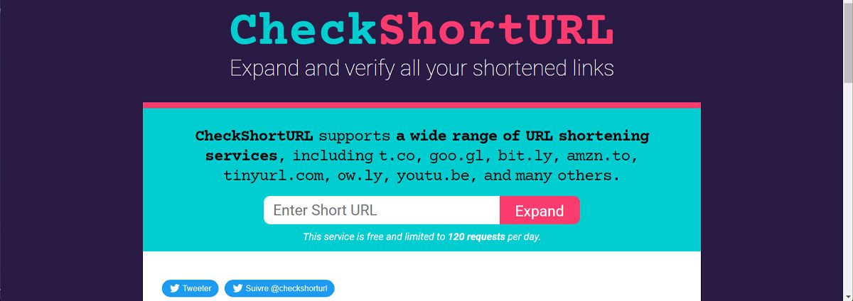 Check shortened URLs online