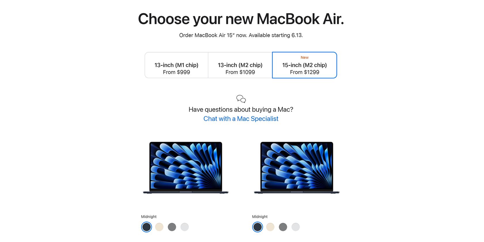 Choose Your New MacBook Air