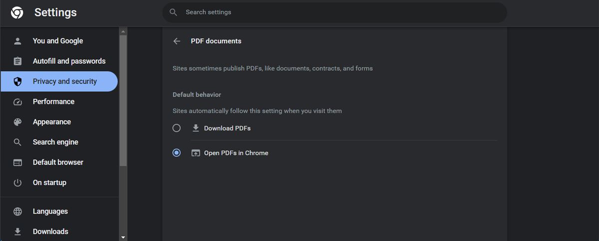 Set Chrome to open PDFs