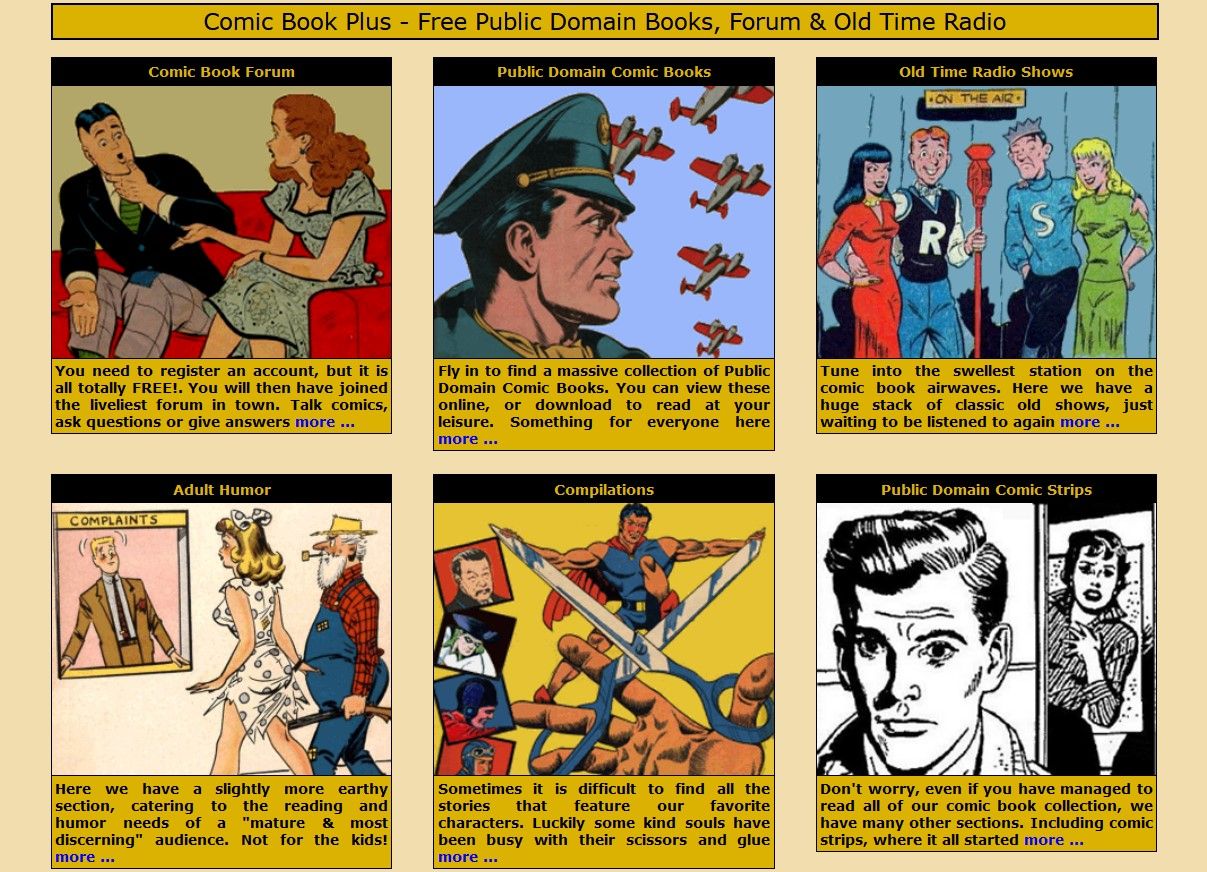 Comic Book Plus Public Domain for Free Comics