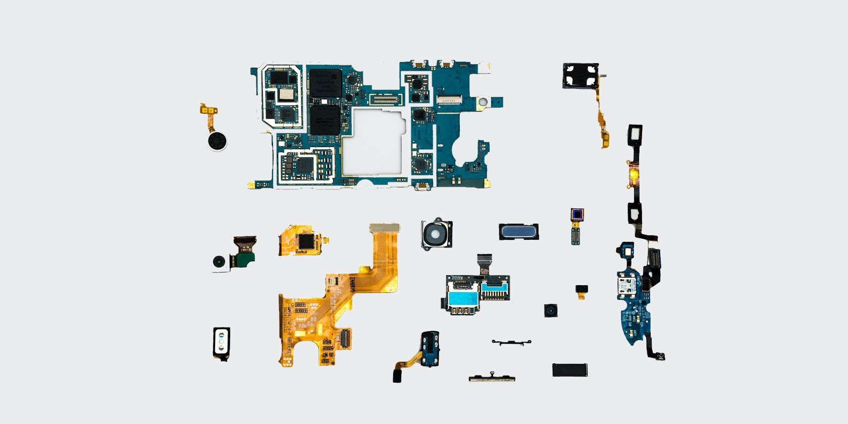 Example of a disassembled smartphone