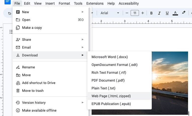 دانلود سند و تصاویر از Google Docs