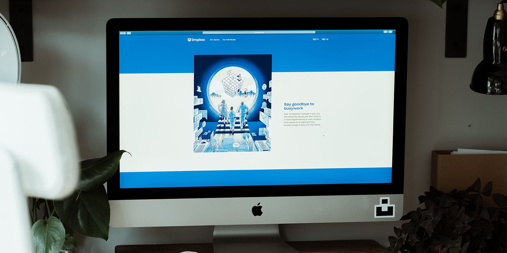 Dropbox website on Mac computer.