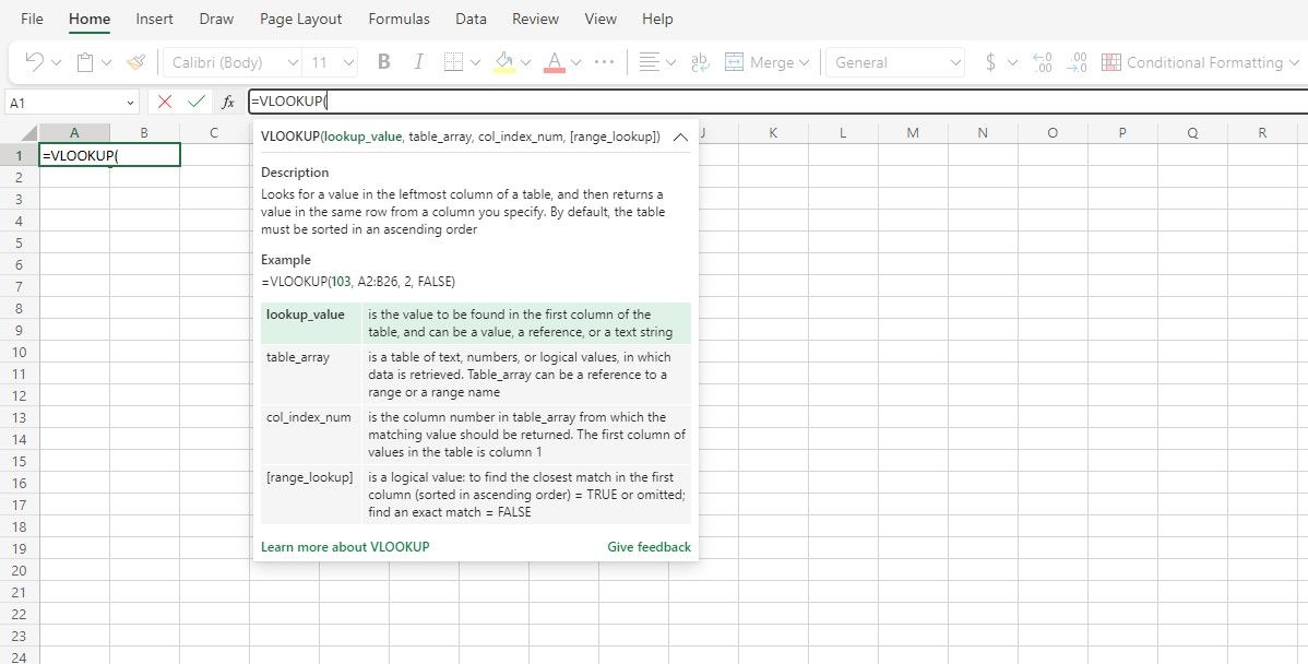 Kartu Bantuan Argumen di Excel Web