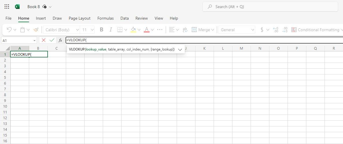 Kartu Bantuan Argumen yang Diciutkan di Excel Web.