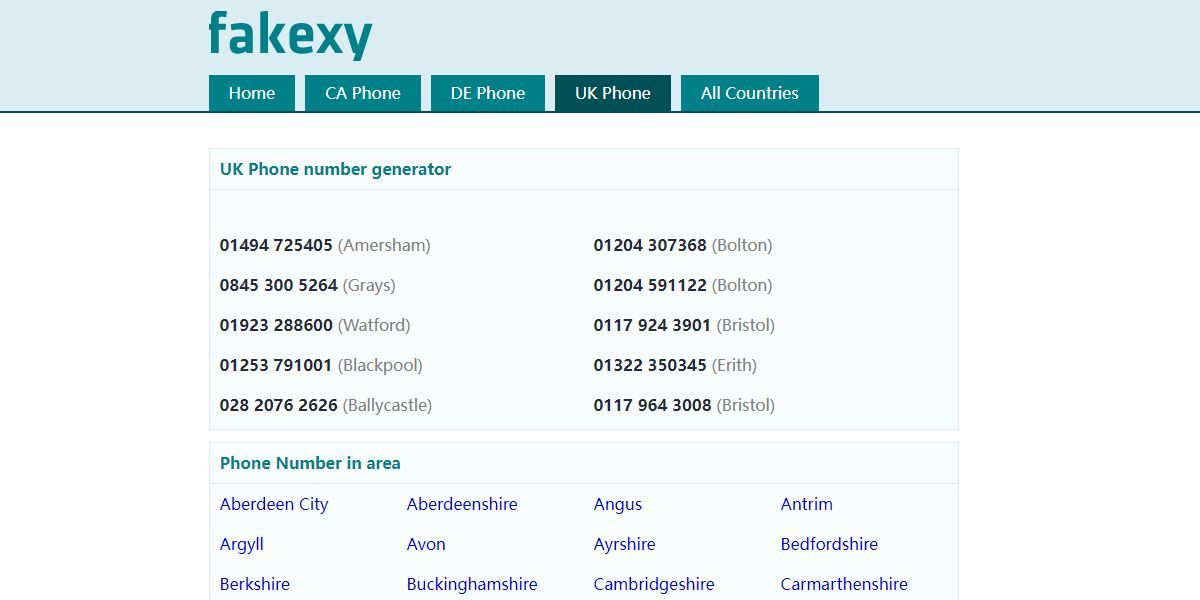 gerador de número de telefone falso fakexy