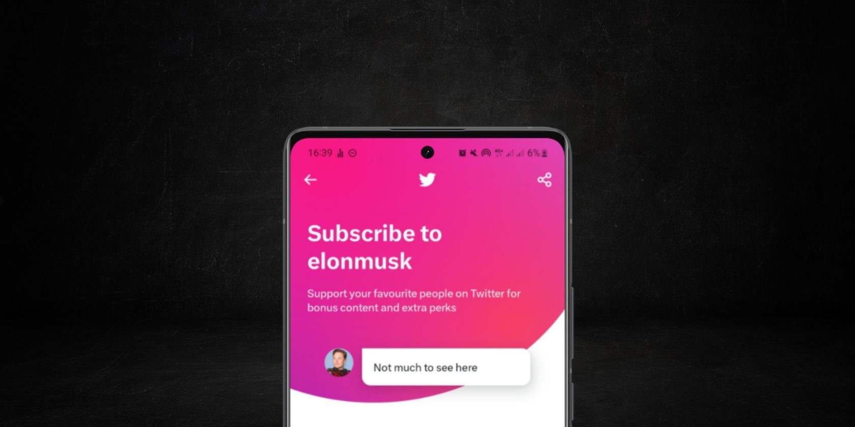 Twitter subscriptions on Elon Musks page
