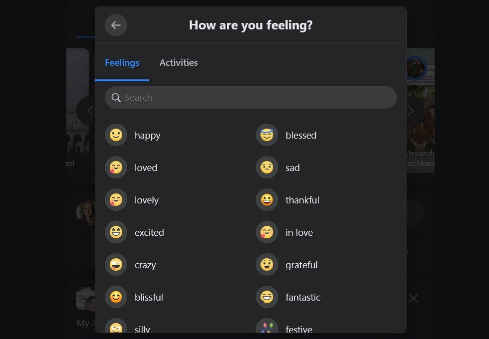 Feelings Emojis for Facebook Post