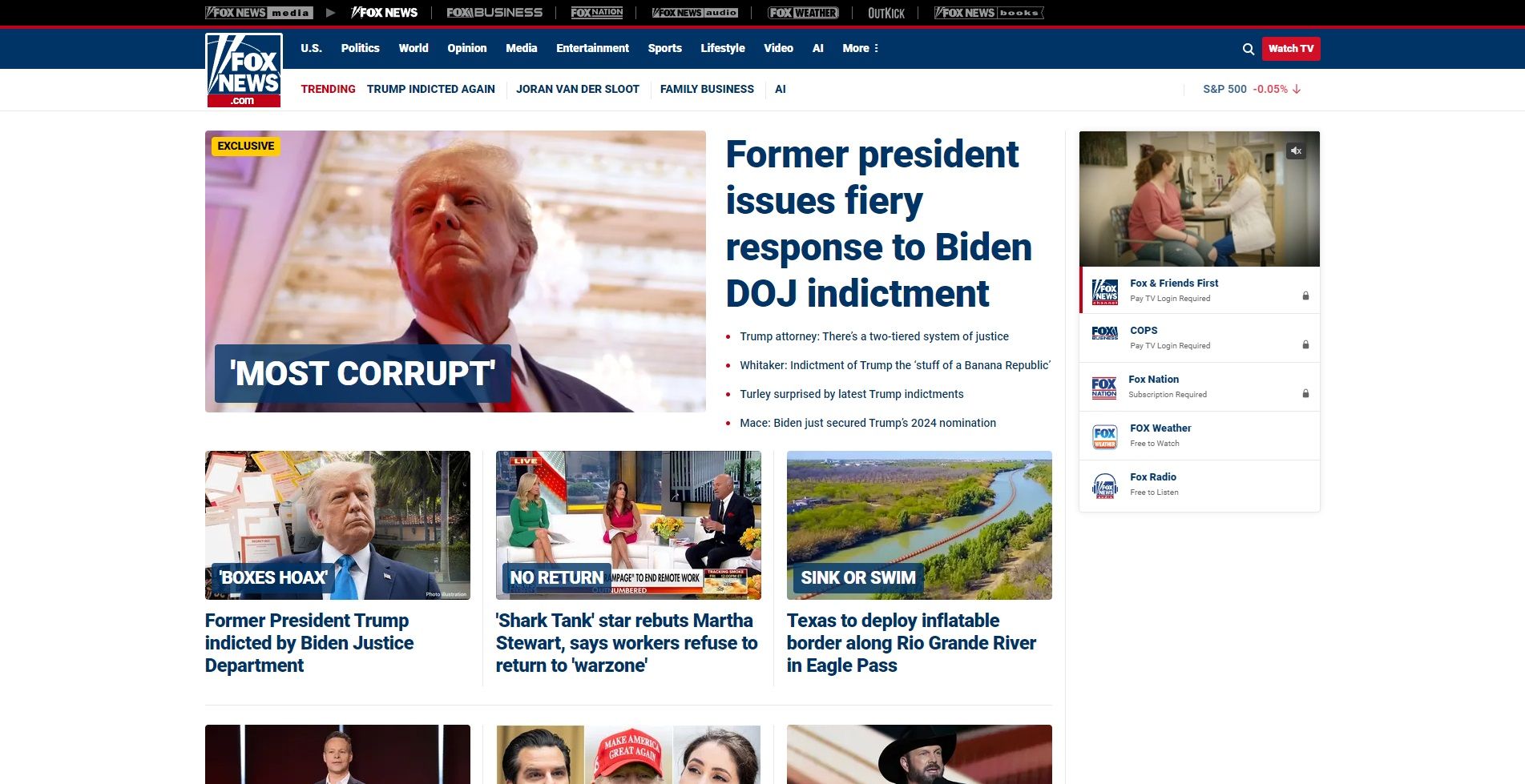 fox news front page june 2023