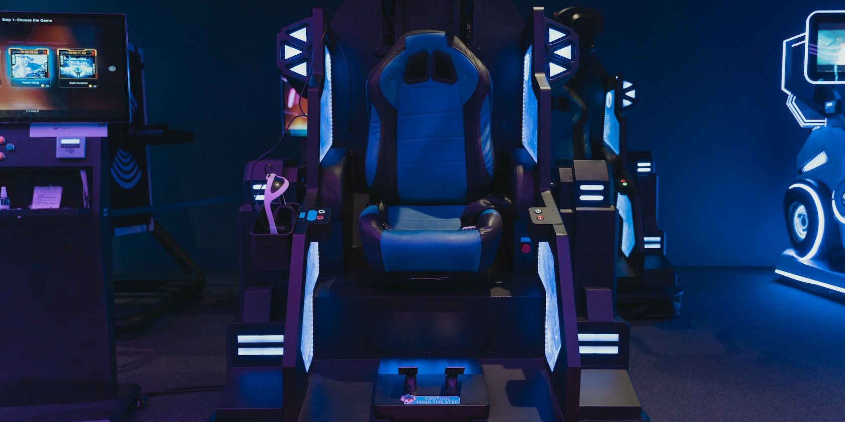 Gaming chair in an arcade