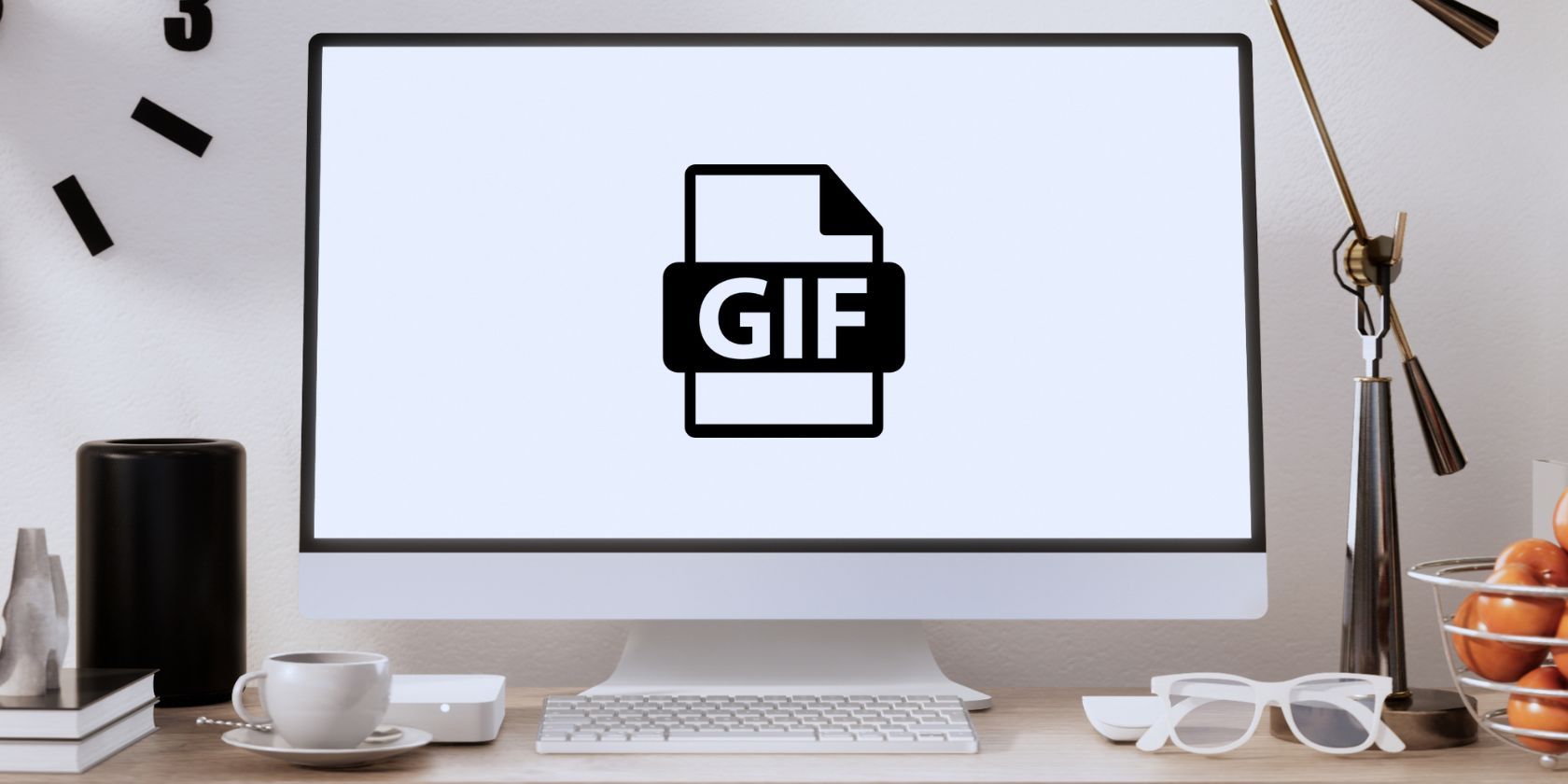 An image of a GIF icon on a Mac monitor