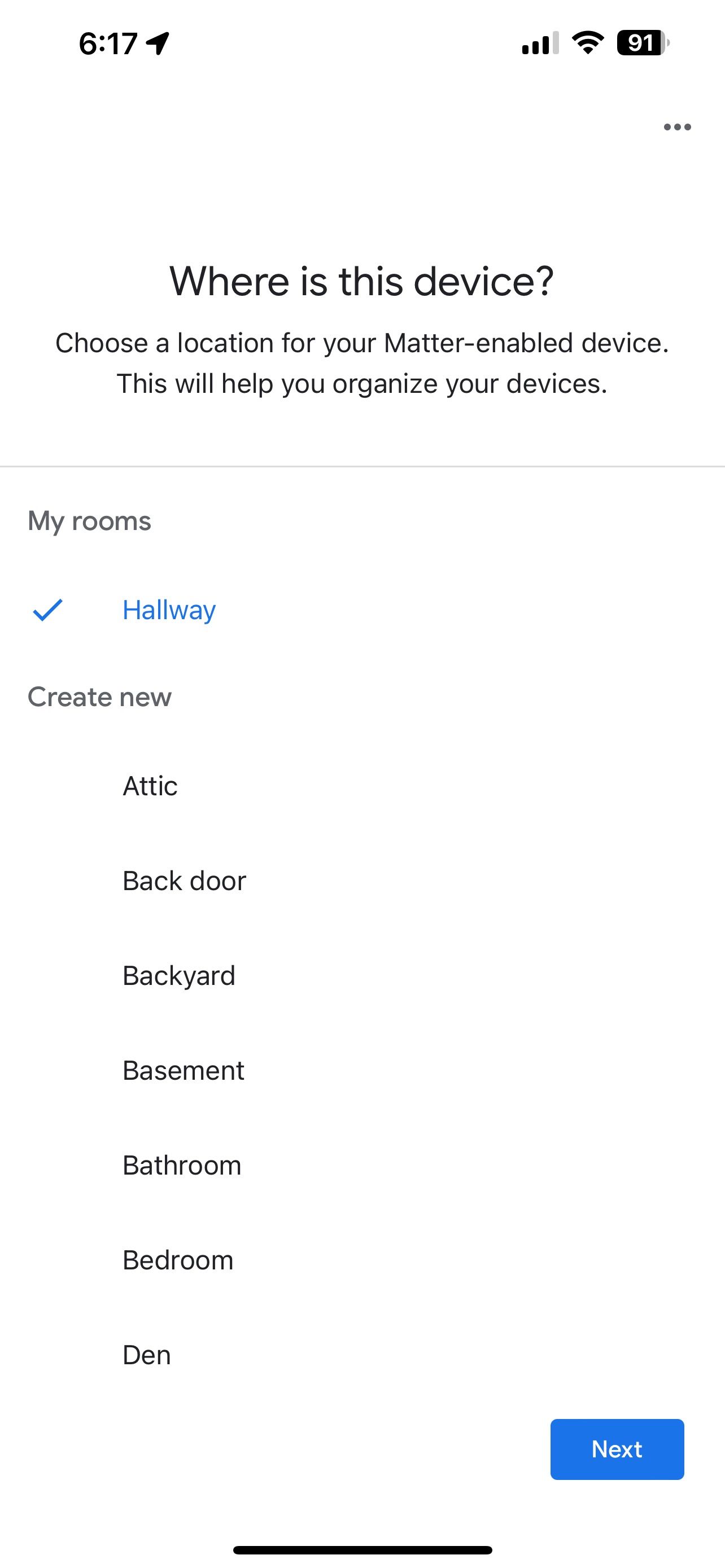 IOS Google Home App Assign Room