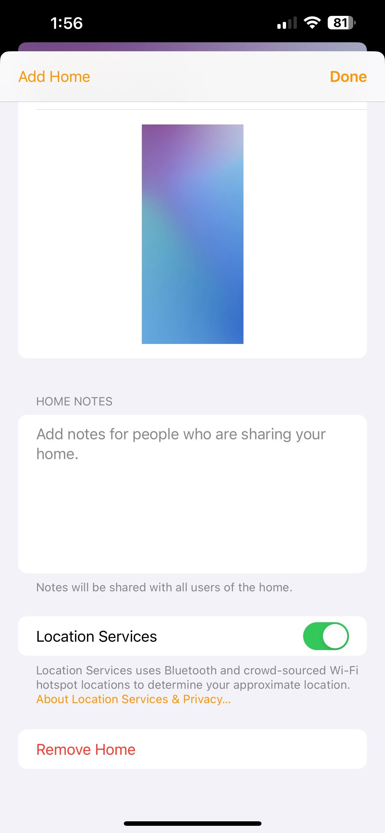 فیلد Notes Home App Home iOS 16