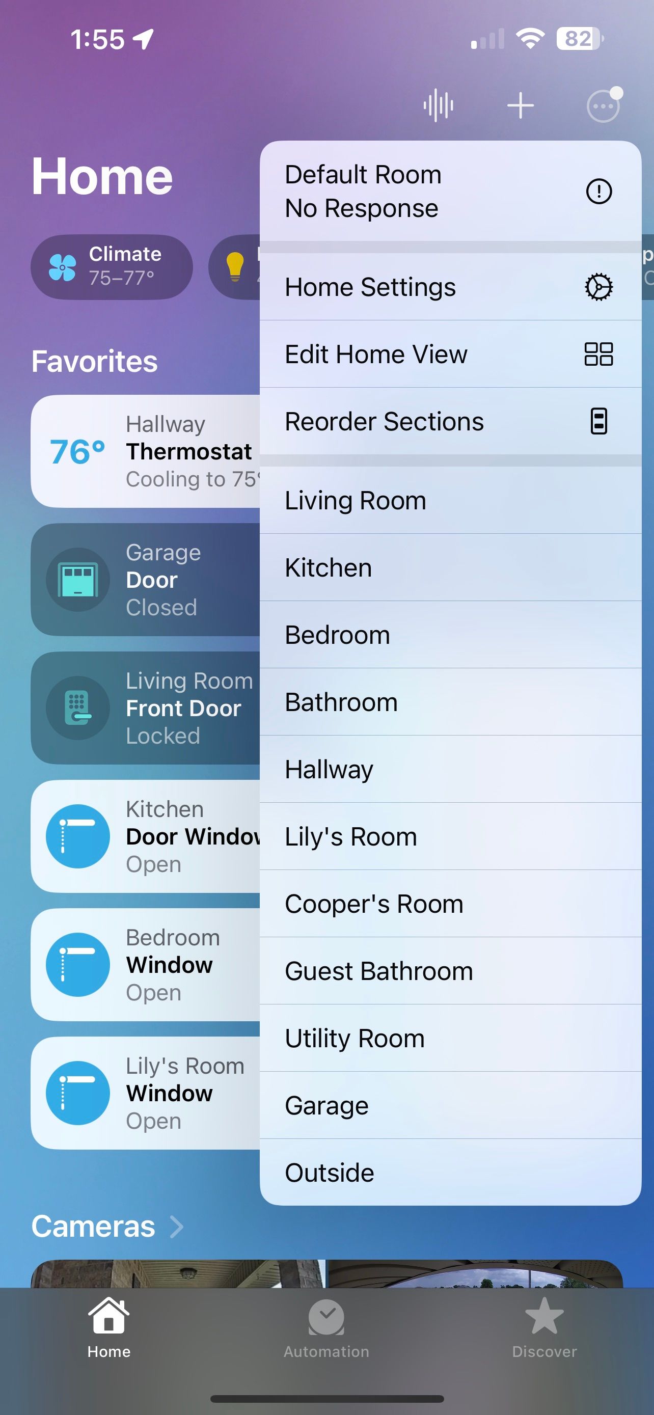 گزینه های دکمه بیشتر iOS 16 Home App
