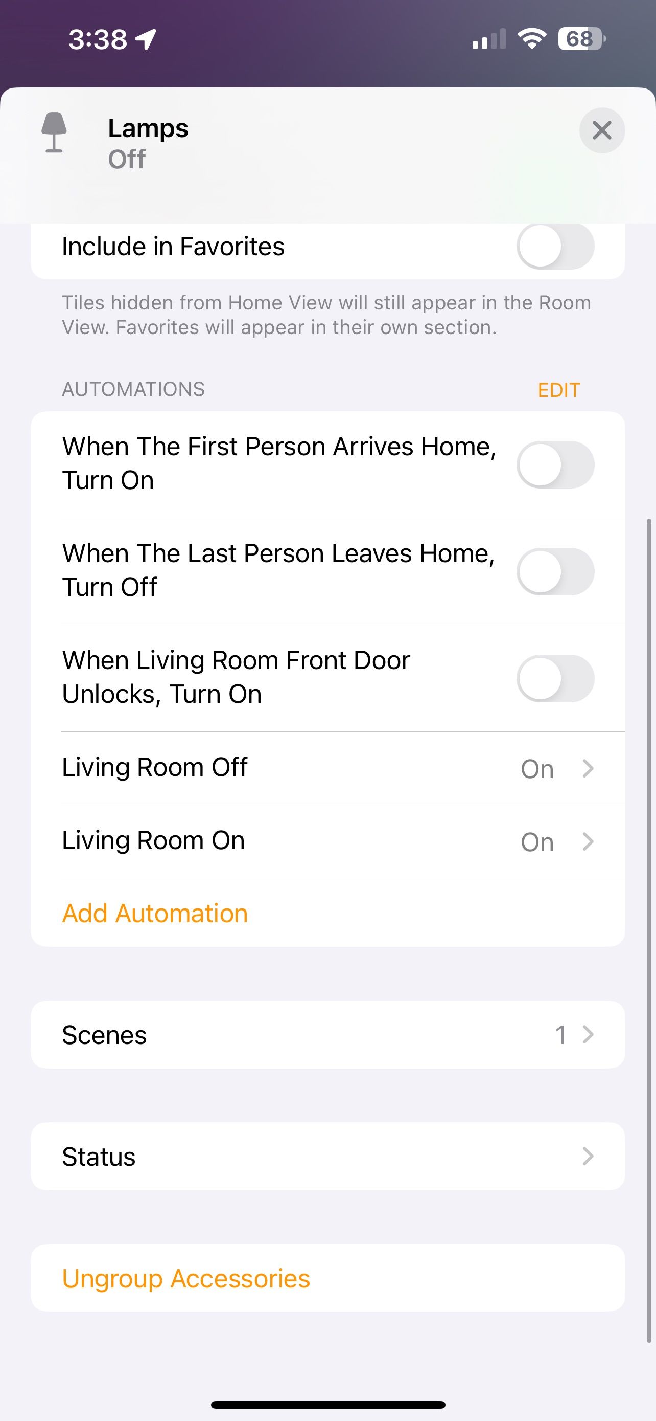 iOS 16 Home App Ungroup HomeKit گزینه لوازم جانبی