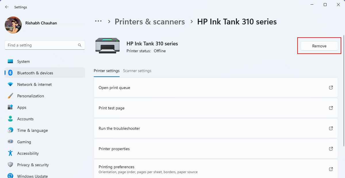HP Printer Settings On Windows 11