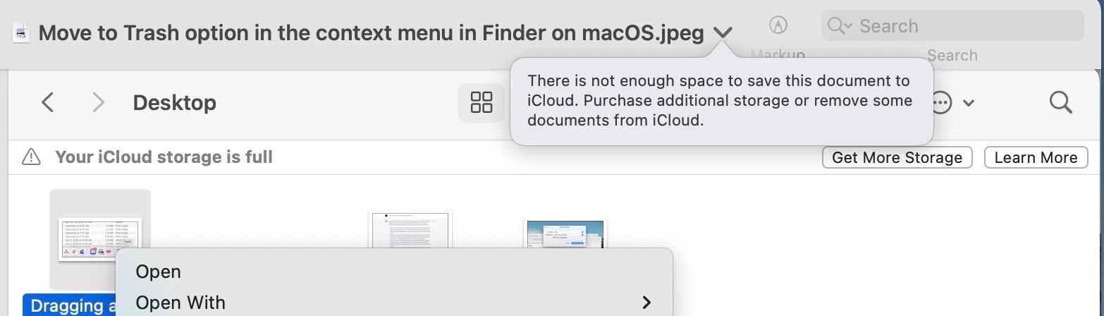 iCloud reminder bubble popping up in the Preview app
