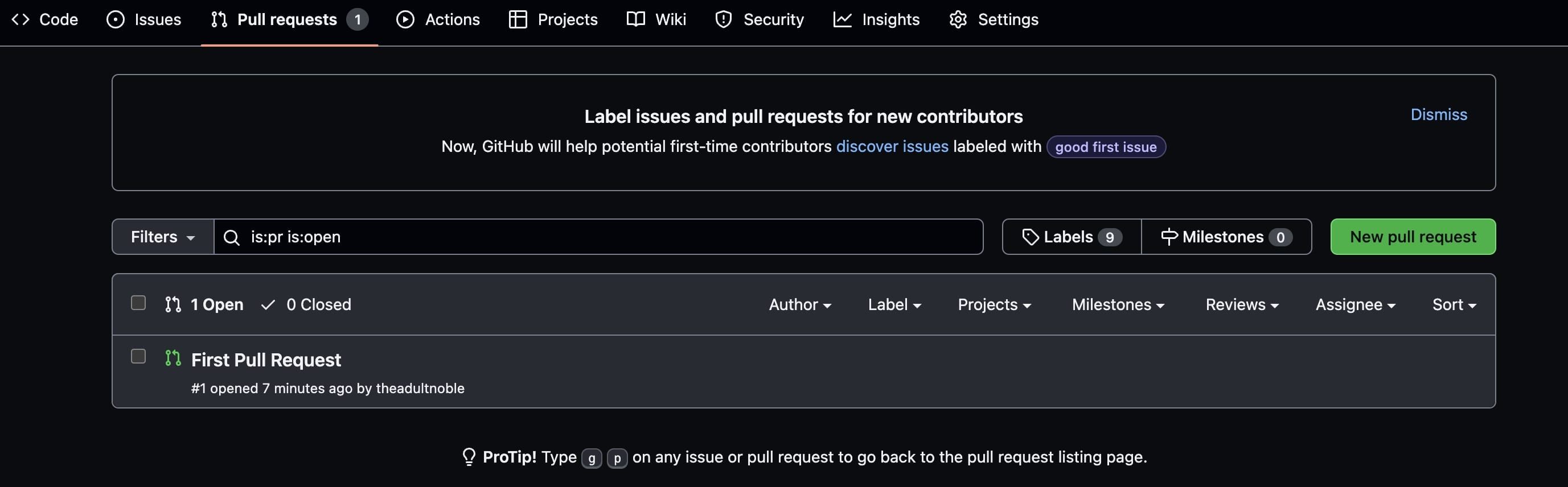 tangkapan layar permintaan tarik GitHub yang dibuat dari dalam Xcode