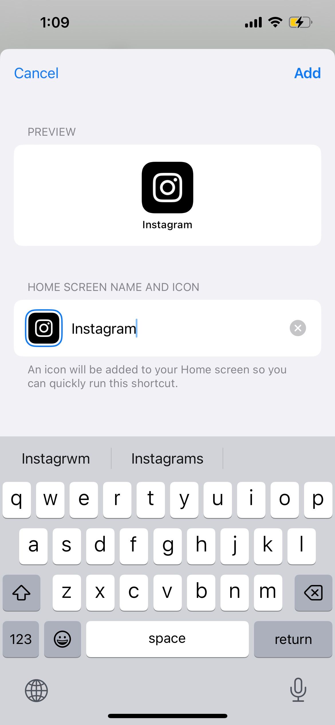 customize iphone shortcut home screen app icon and name