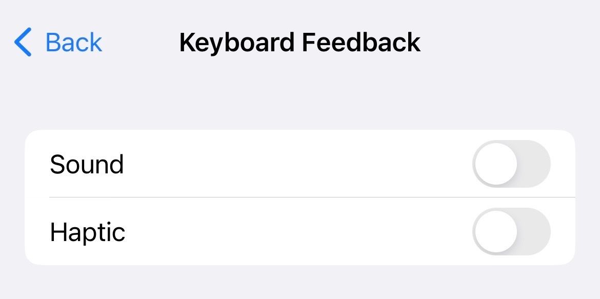 iphone keyboard feedback settings