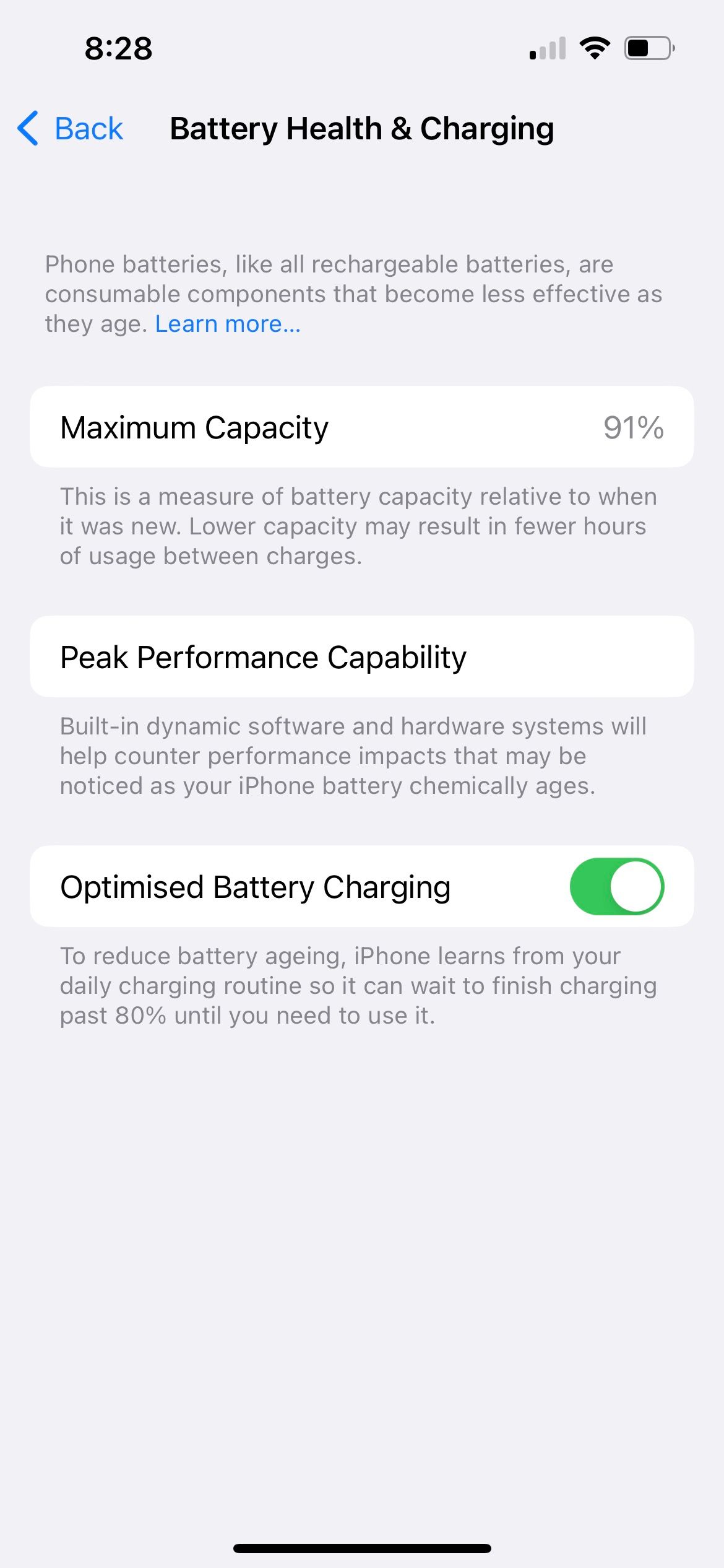 iphone battery health and charging 