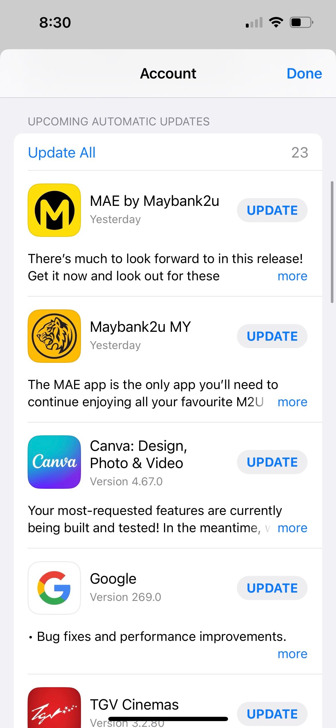 update all apps in iphone app store