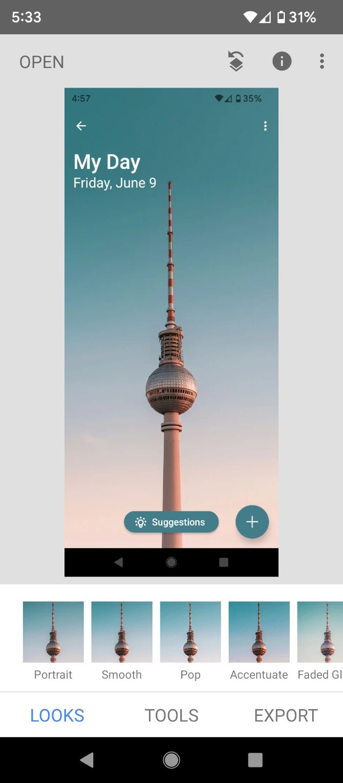 بهبود ظاهر با فیلترها در Snapseed