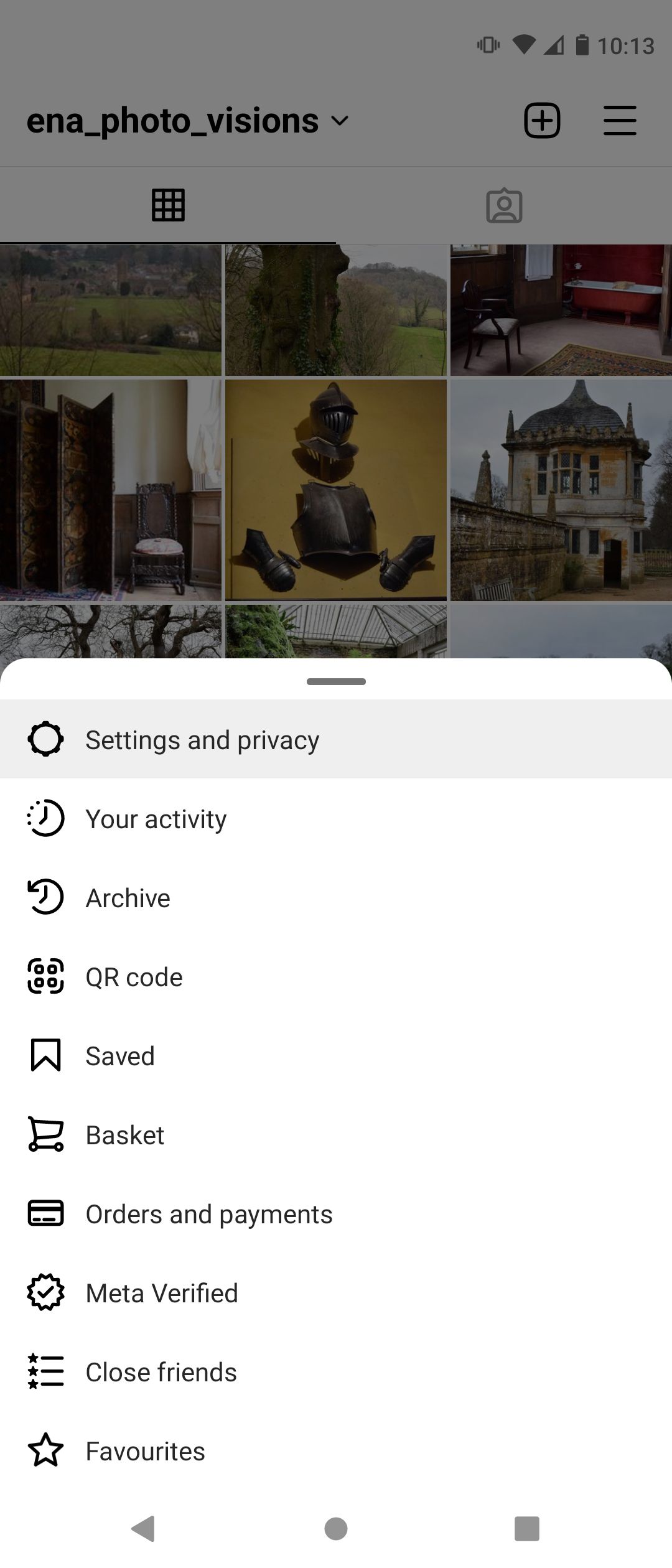 Instagram Settings and Privacy on Android