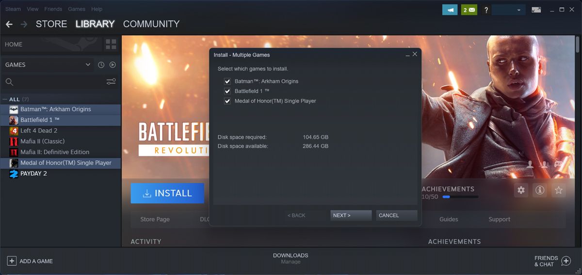 How to batch install games on Steam