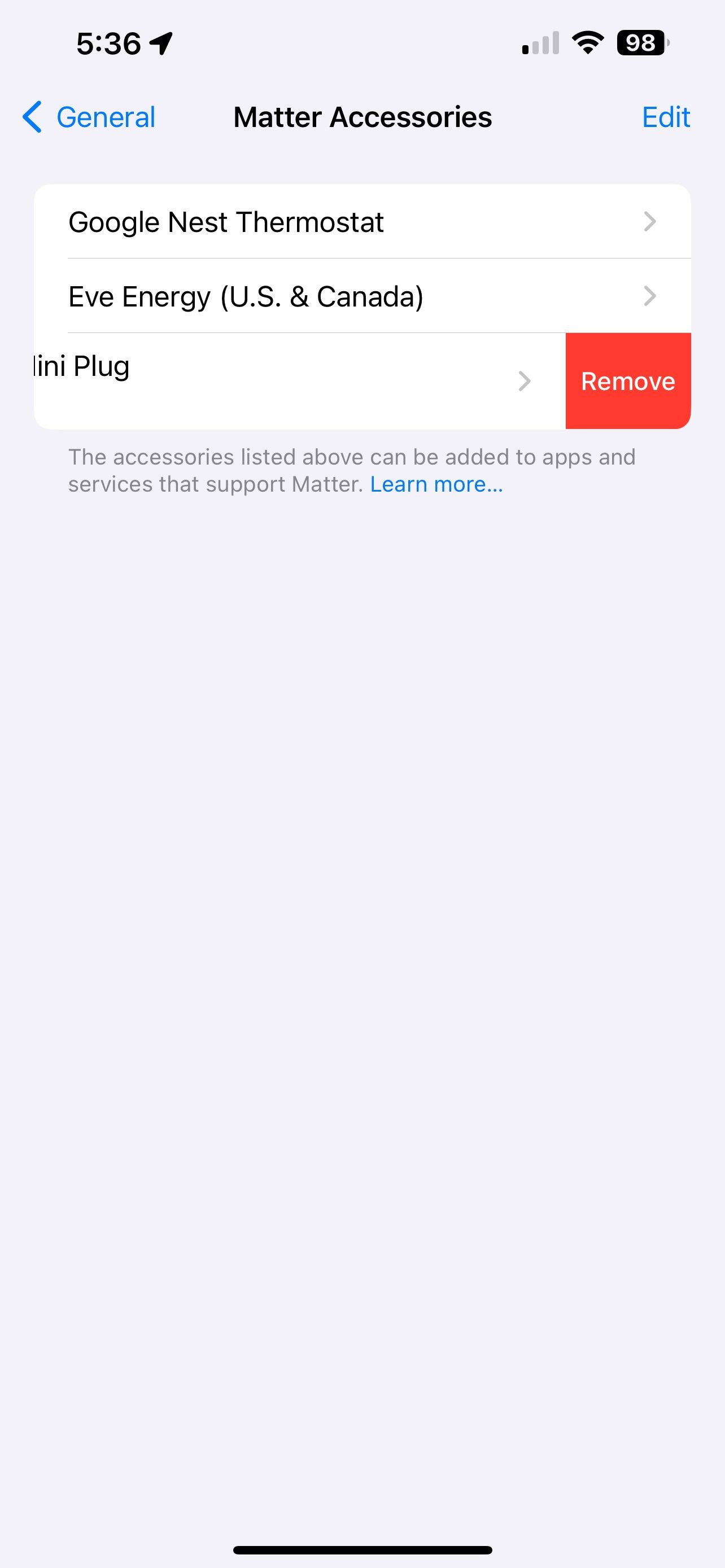 iOS 16 Matter Accessories تنظیمات ویرایش