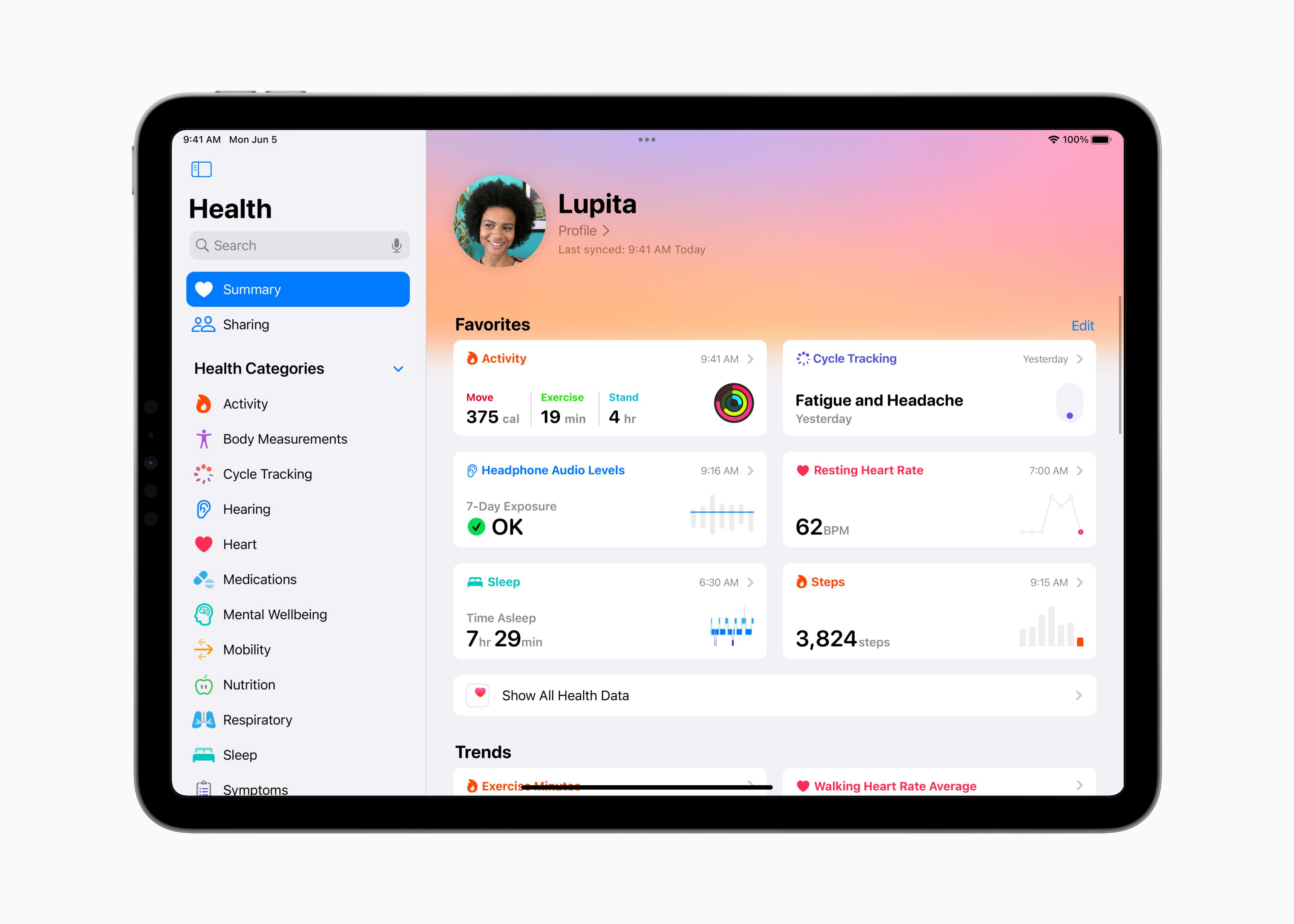 iPadOS 17 Health App Interface