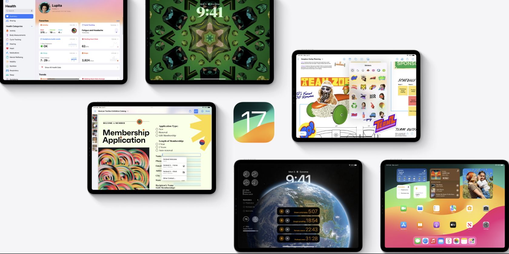 iPadOS 17 running on iPads