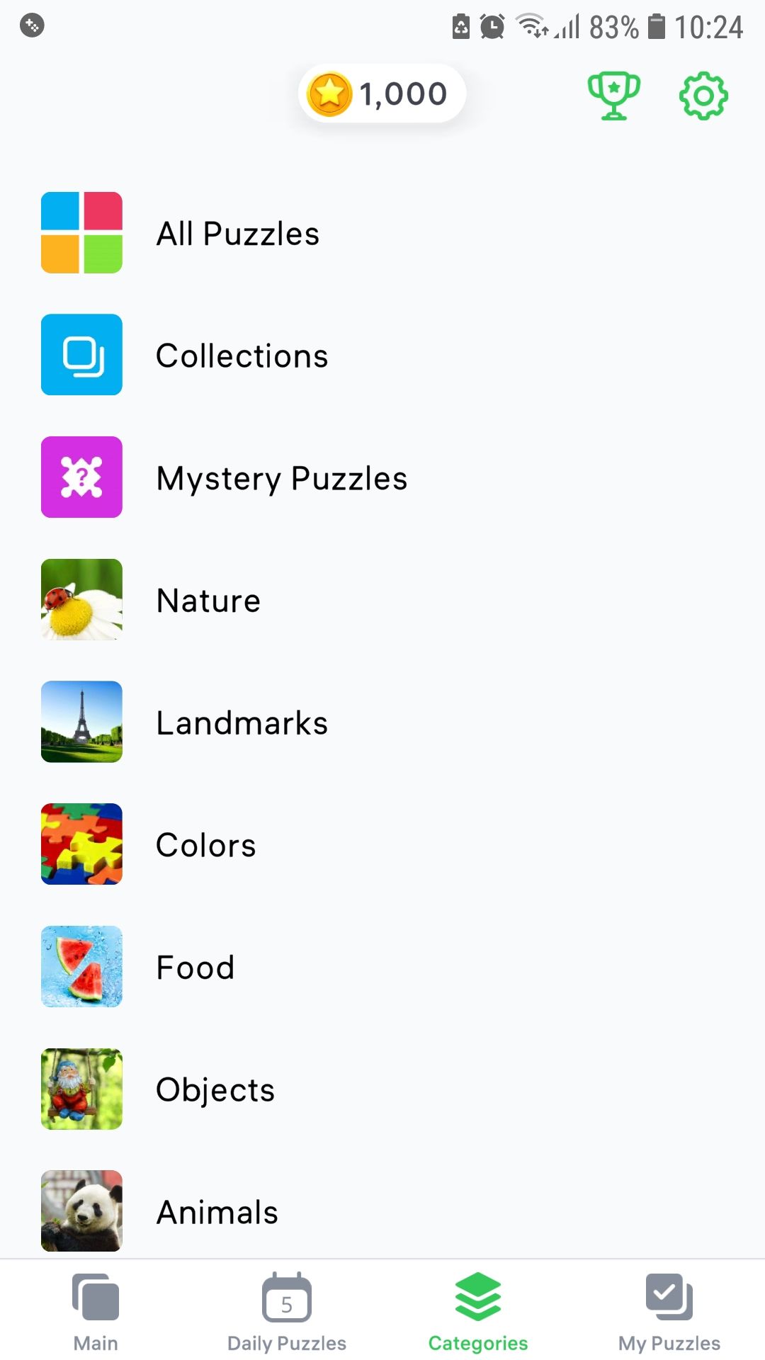 Jigsaw Puzzles categories calming mobile game