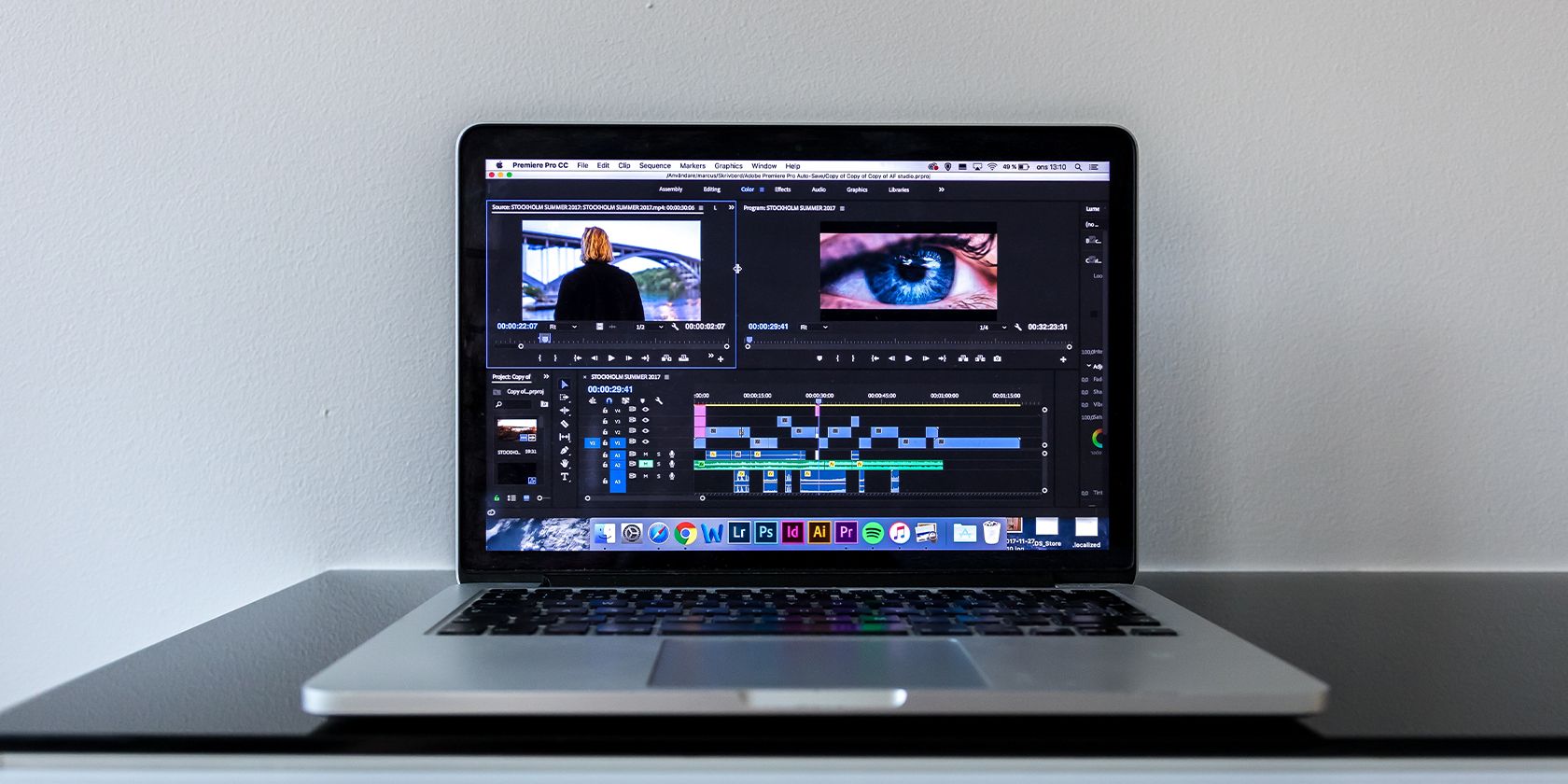 Premiere Pro featuring on a MacBook