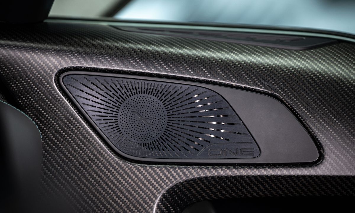 Carbon fiber door panel in a Mercedes-AMG One
