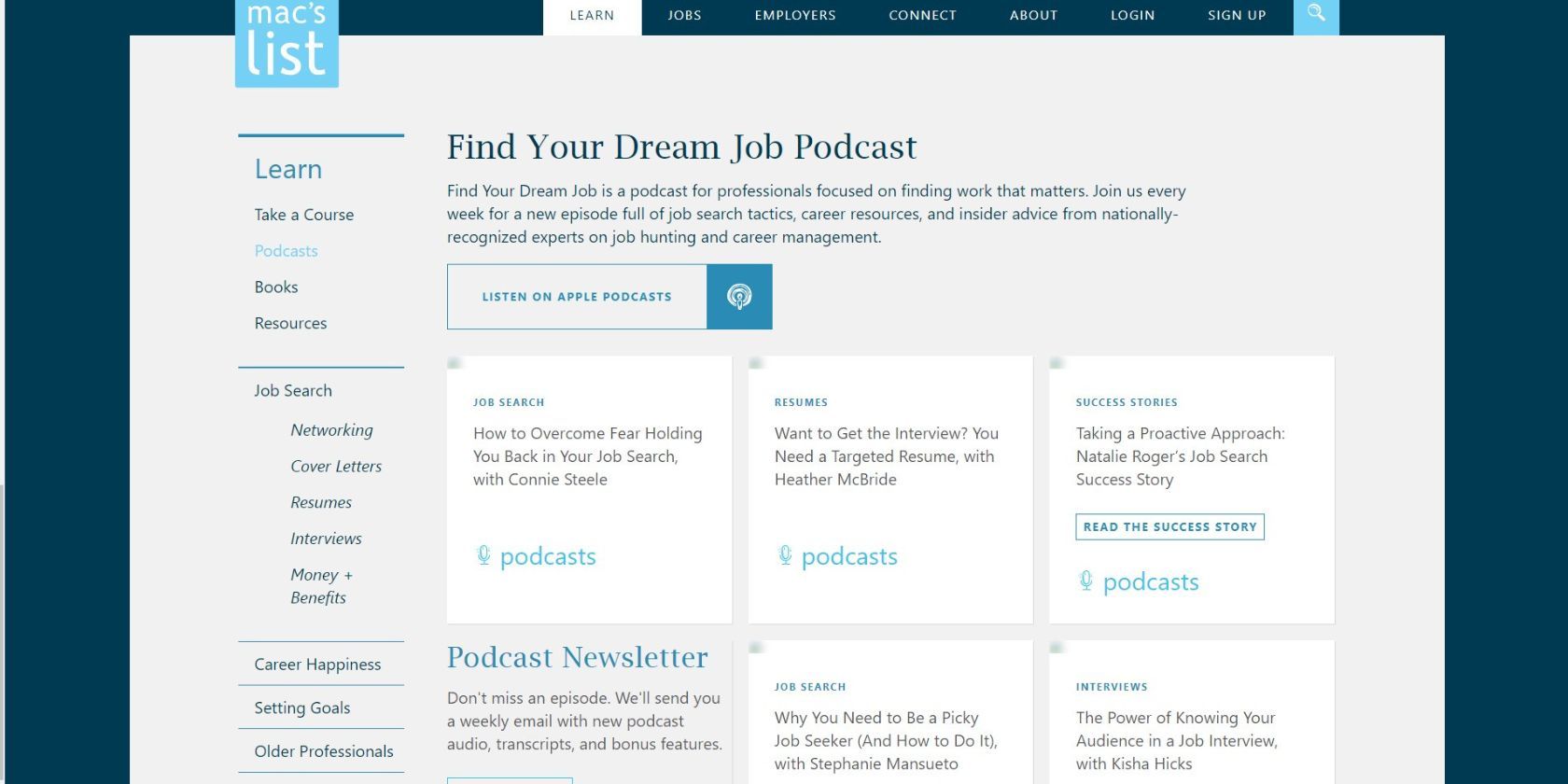 Tìm trang web podcast công việc mơ ước của bạn