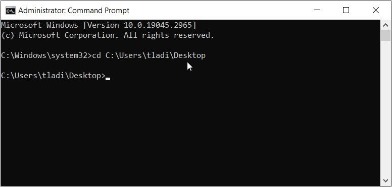 رفتن به مسیر پوشه در Command Prompt