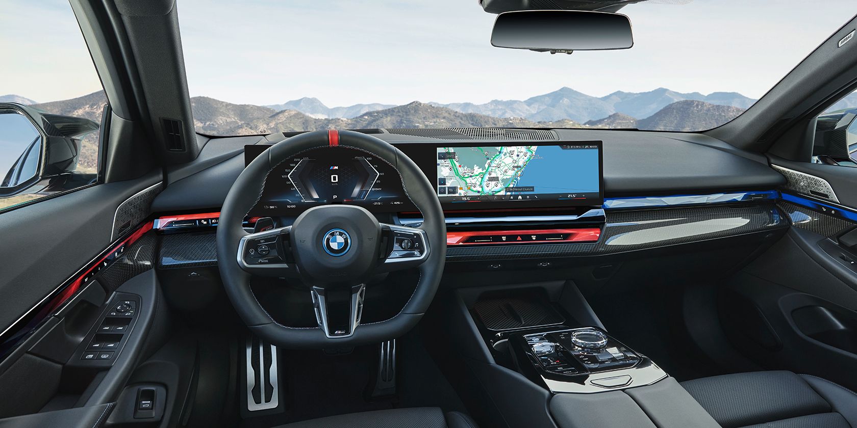 Vista interna do painel do BMW i5