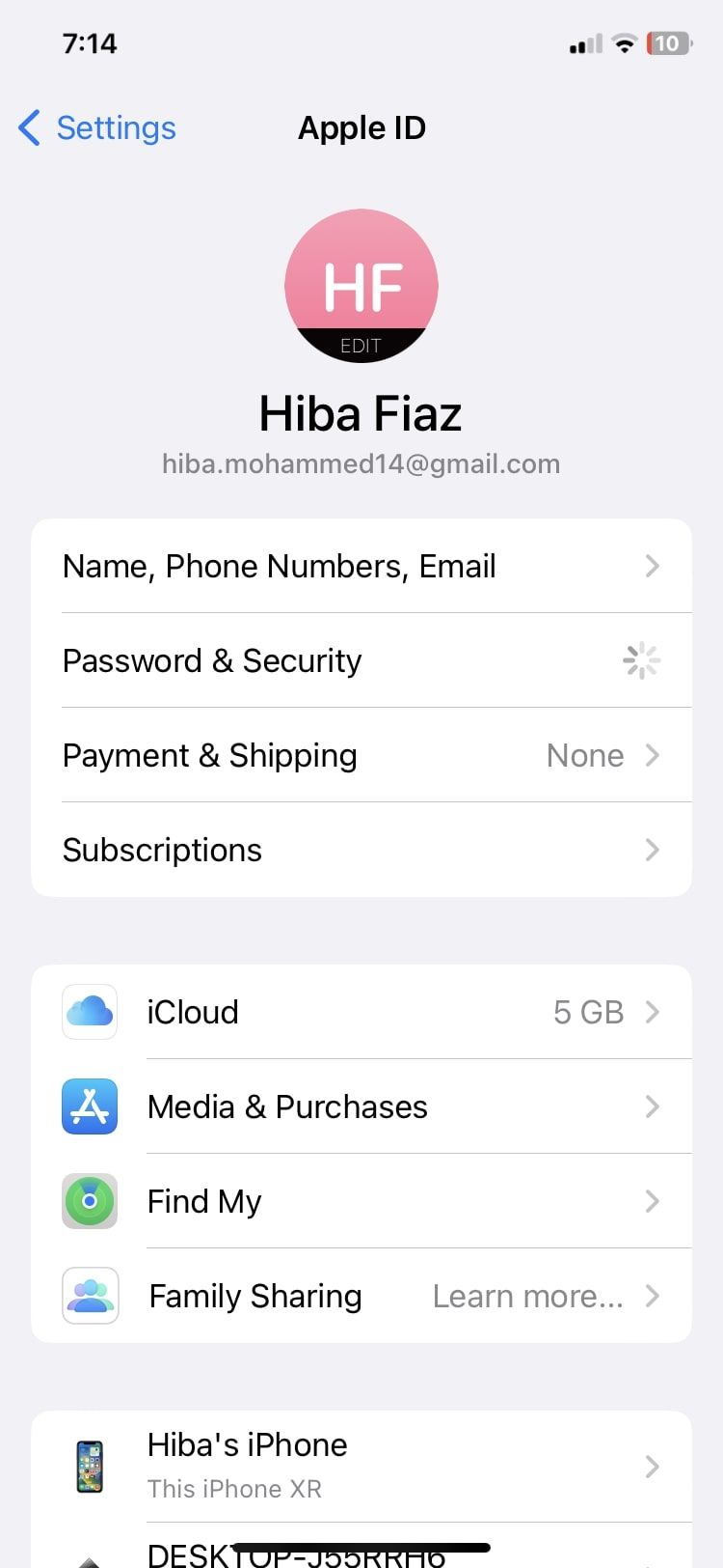 اشتراک گذاری خانواده در تنظیمات Apple ID