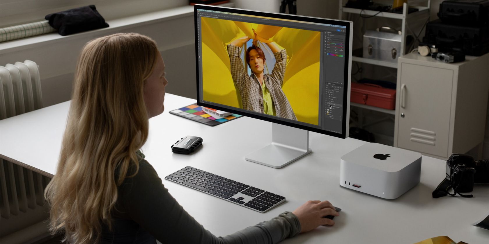 person using an M2 Mac Studio