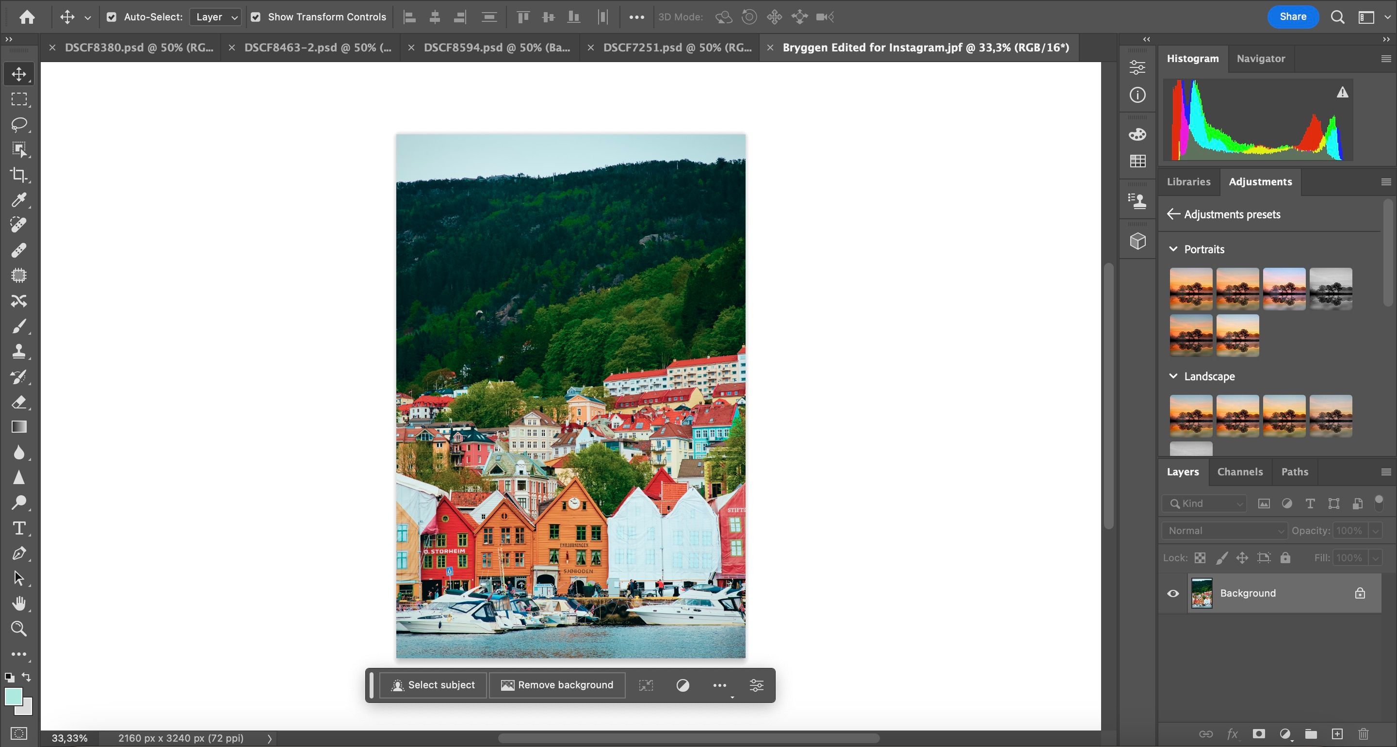 Add a preset to a photo in Photoshop