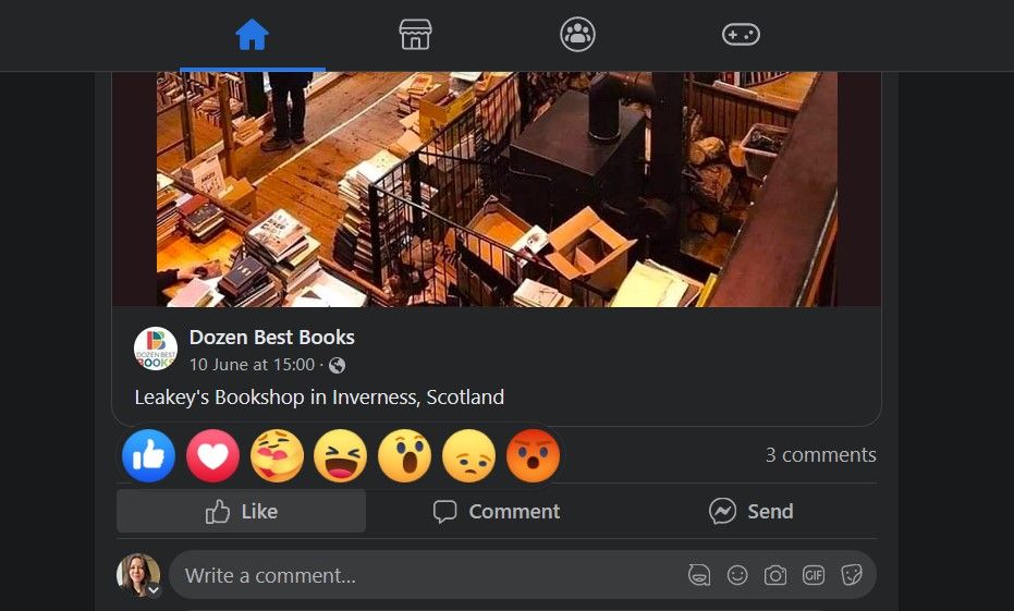 Reaction Icons on Facebook Post