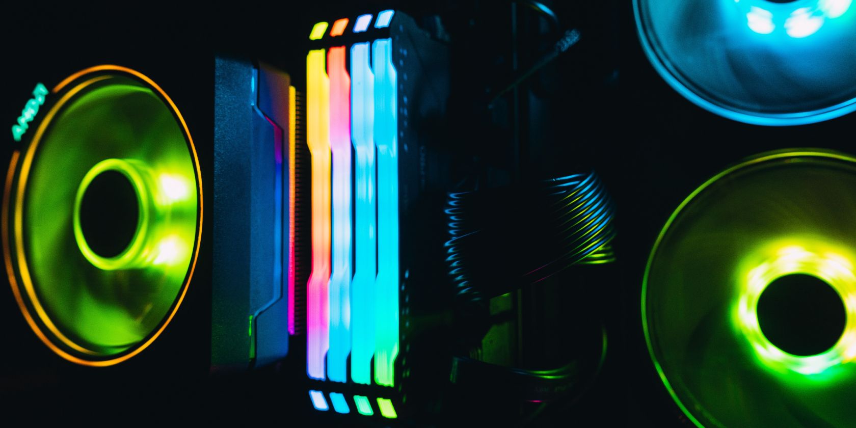 RGB RAM and cooling fans in custom-built PC