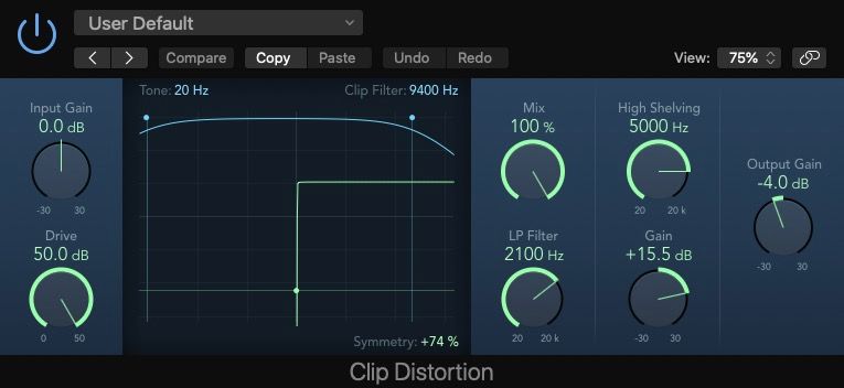 پلاگین Clip Distortion در Logic Pro X