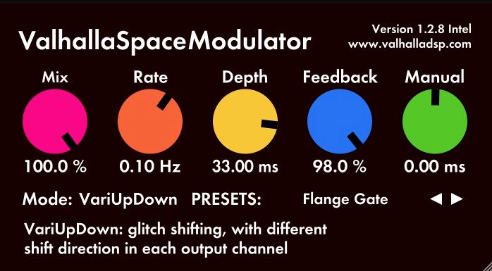 Reverb غیر خطی از پیش تنظیم شده در افزونه ValhallaSpaceModulator