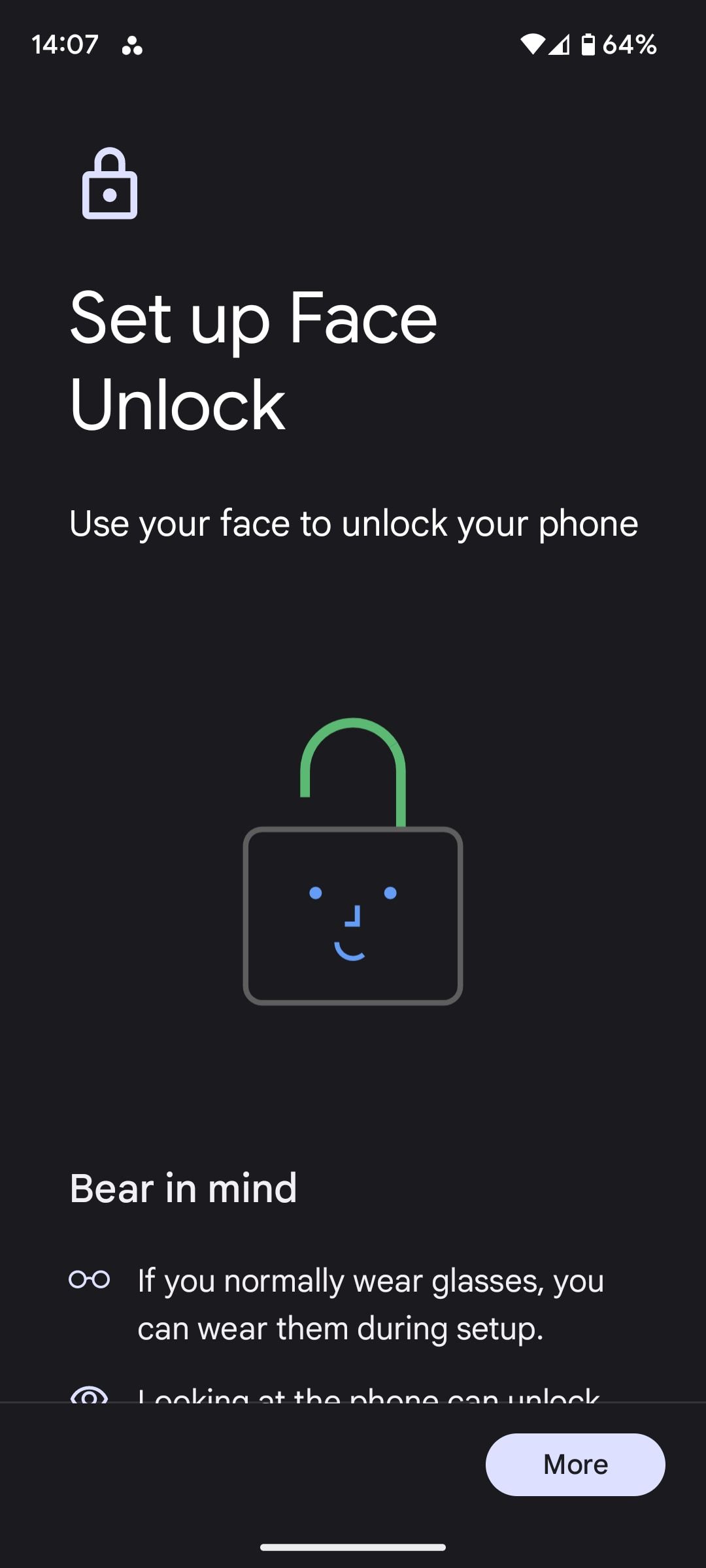 set up face unlock android