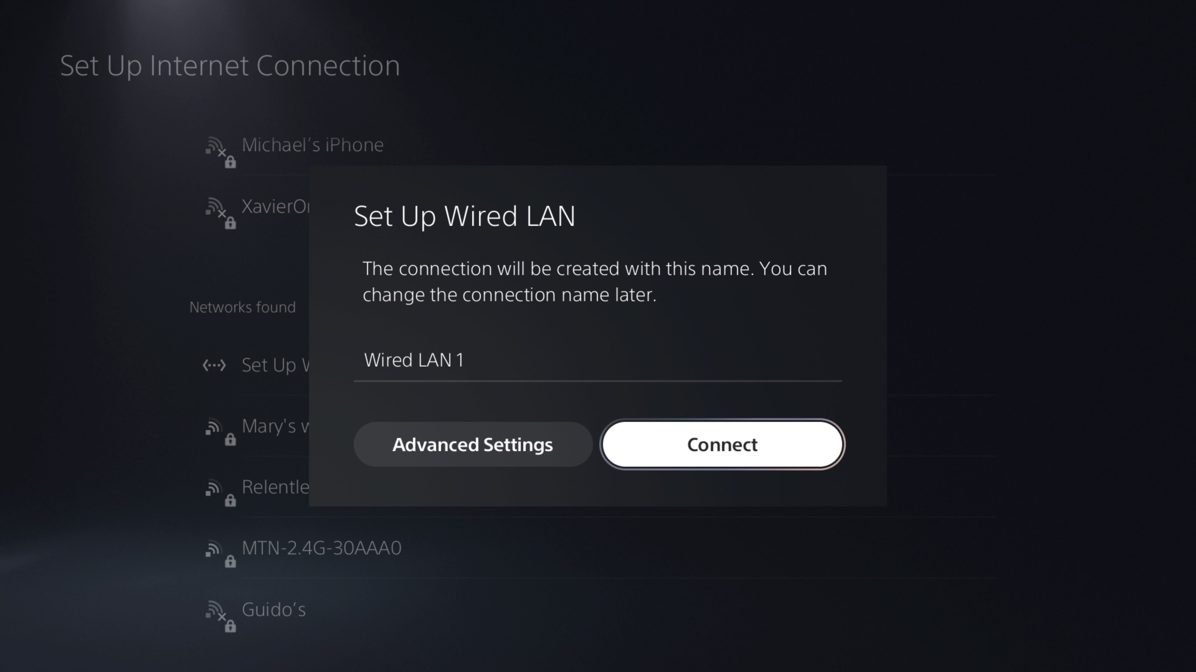 پنجره Wired LAN را در PS5 تنظیم کنید