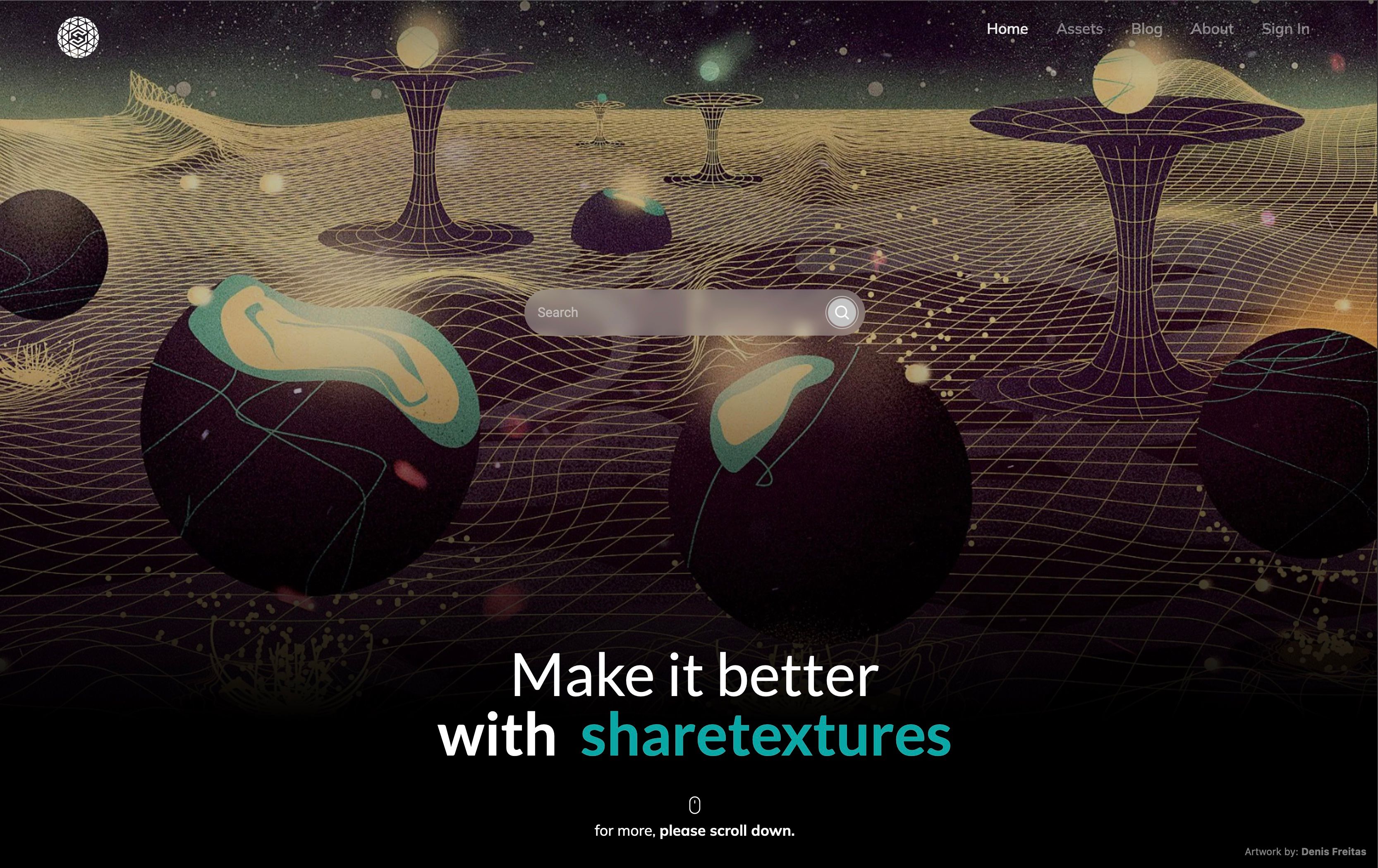 Screenshot of share textures website homepage