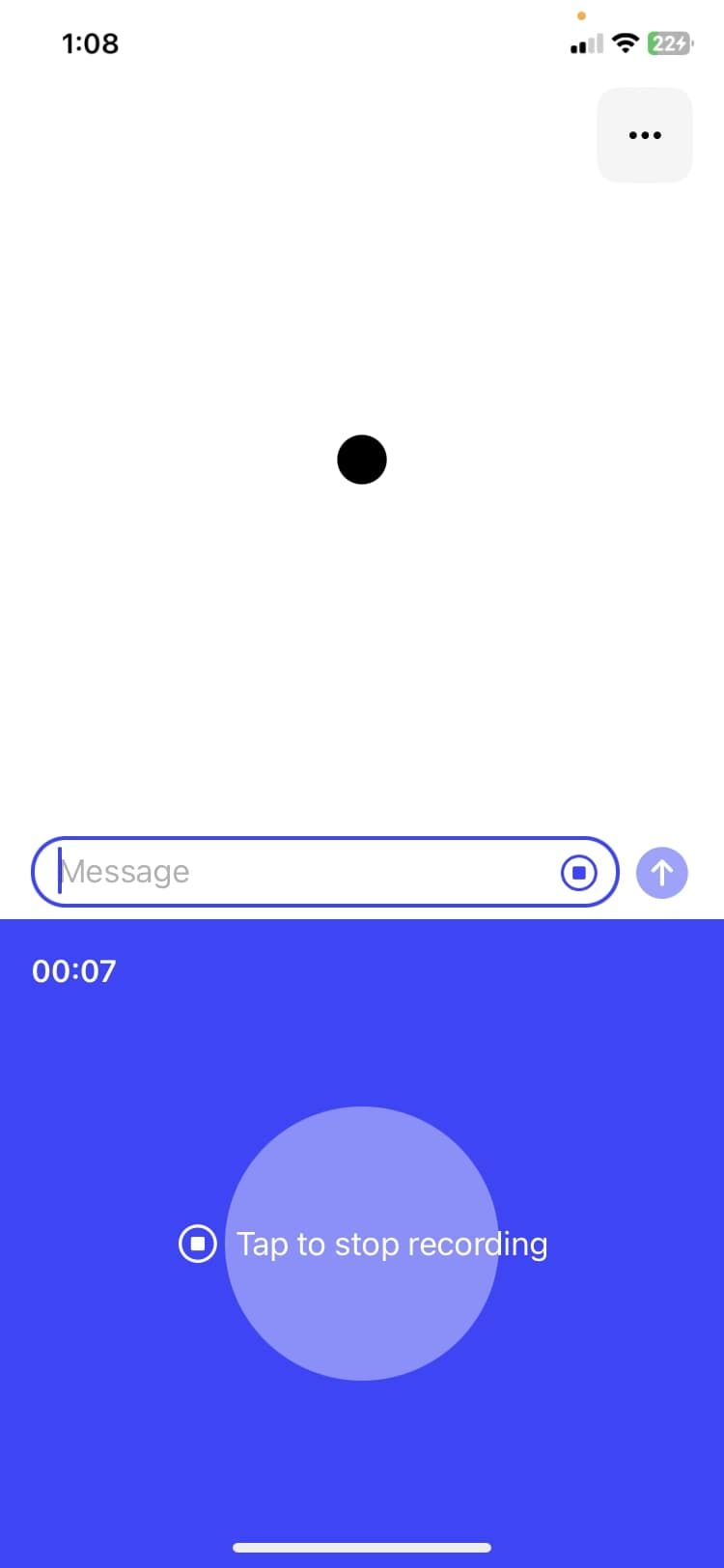 tap to stop recording on chatGPT iOS app